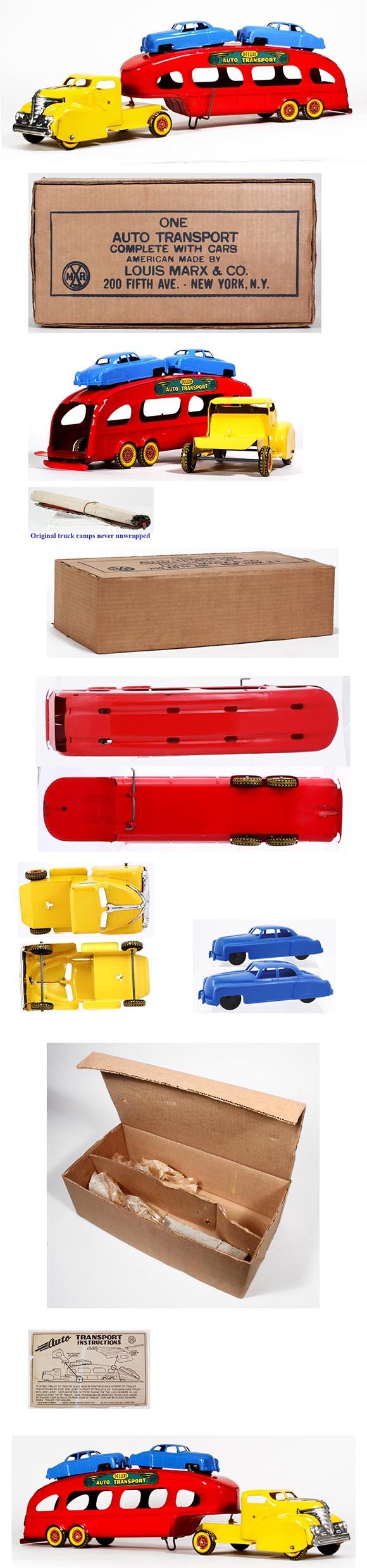 1951 Marx Deluxe Auto Transport w/Two Cars in Original Box